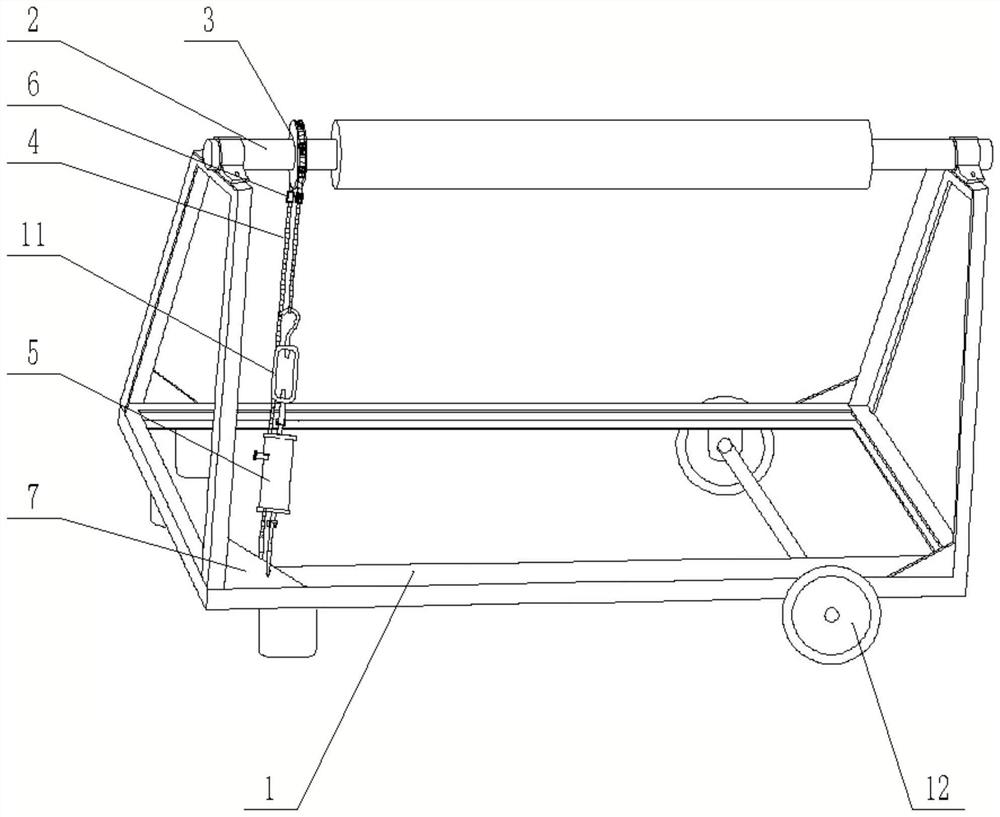 An A-frame rolling machine with a detachable braking device