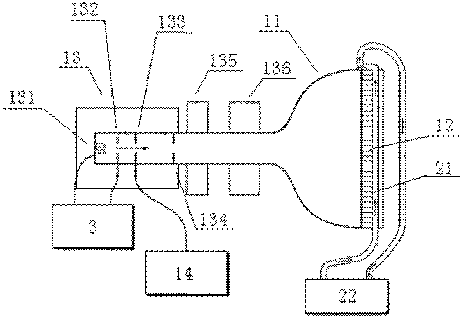 Low-power-consumption laser cathode ray tube (CRT) based on laminar flow electronic gun, and projection system