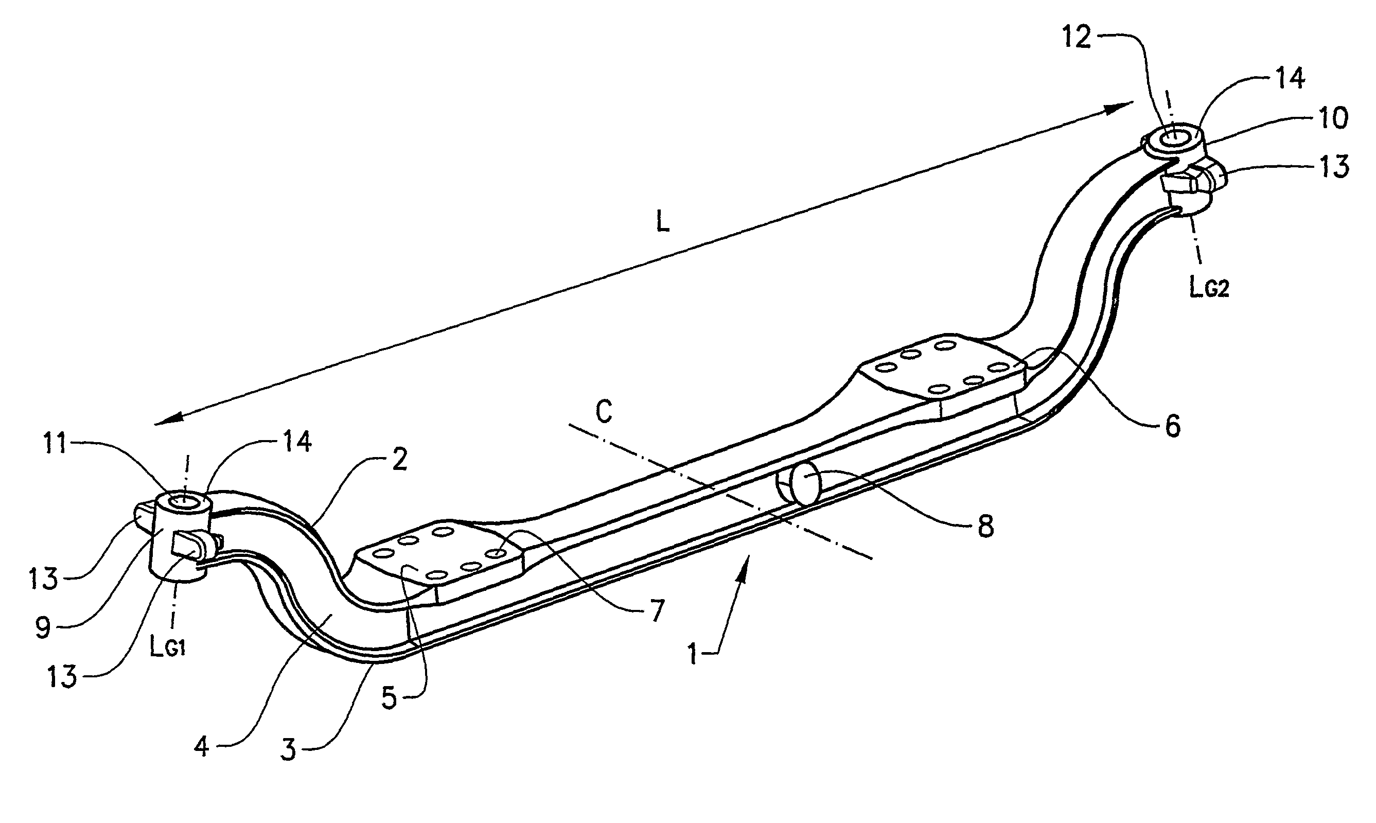 Blank for an axle beam, wheel suspension comprising an axle and a method for manufacturing an axle