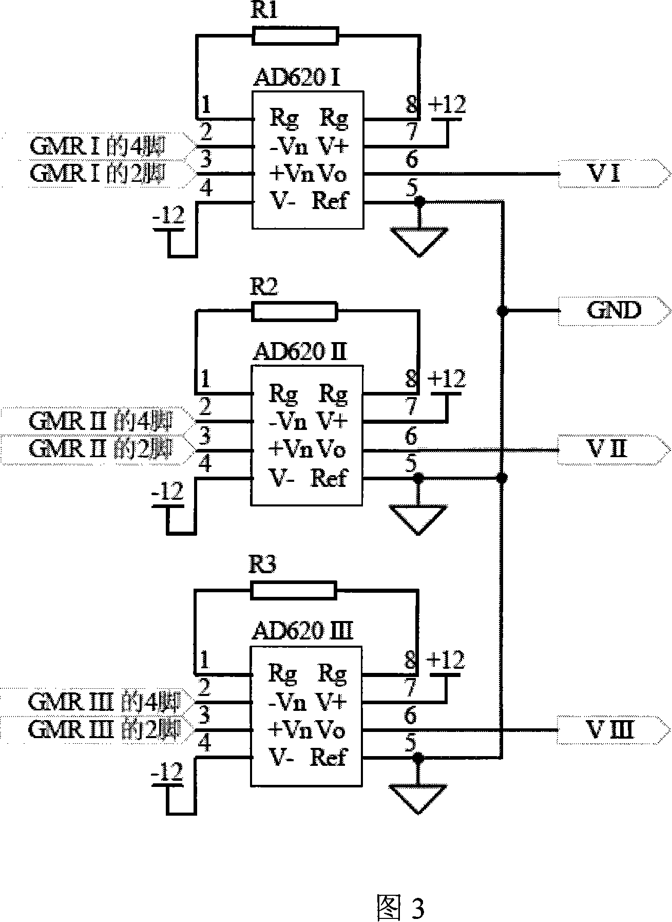 Electric transverse currents detecting sensor based on strong magnetic resistance and method thereof