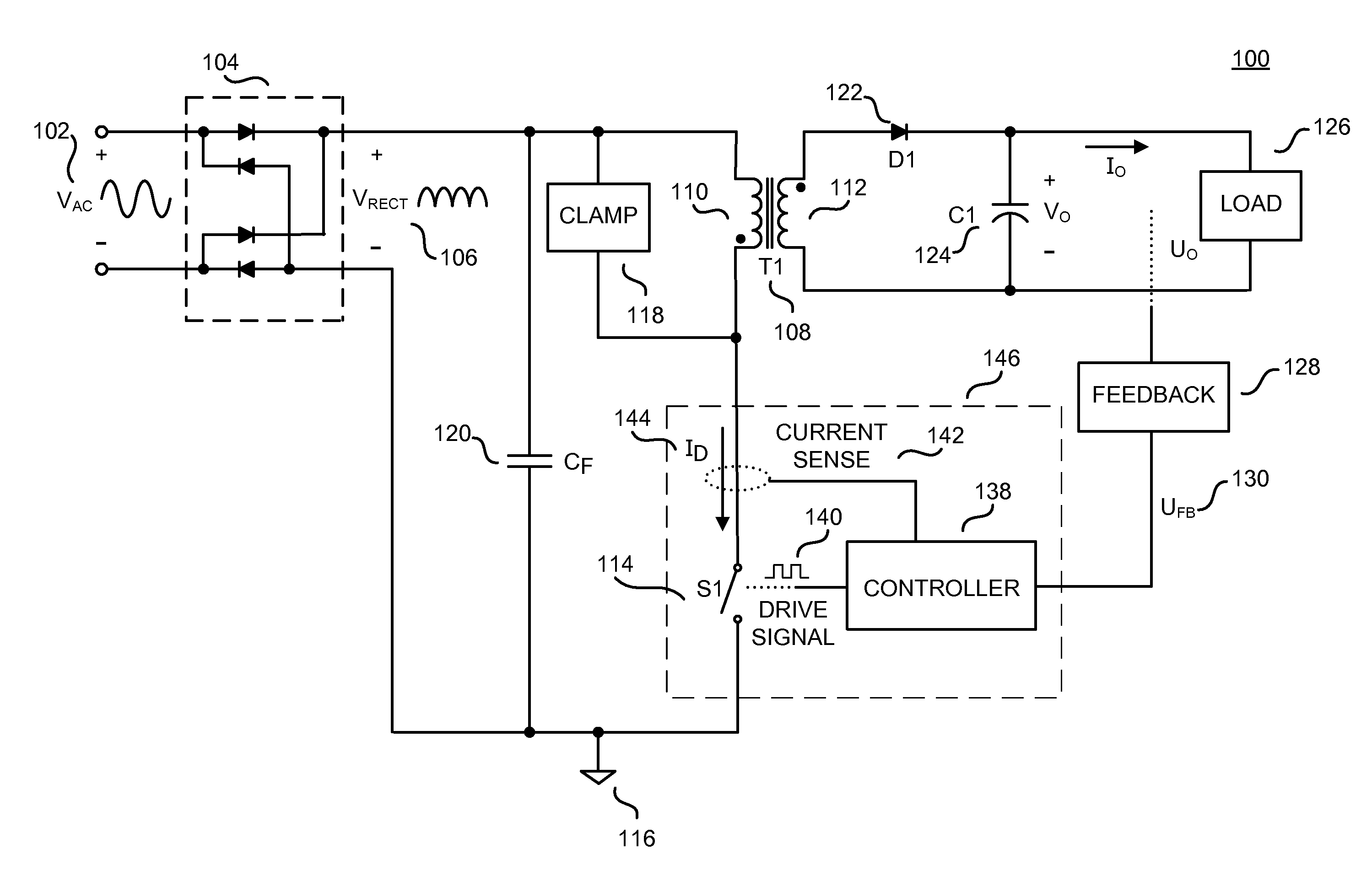 Integrated on-time extension for non-dissipative bleeding in a power supply