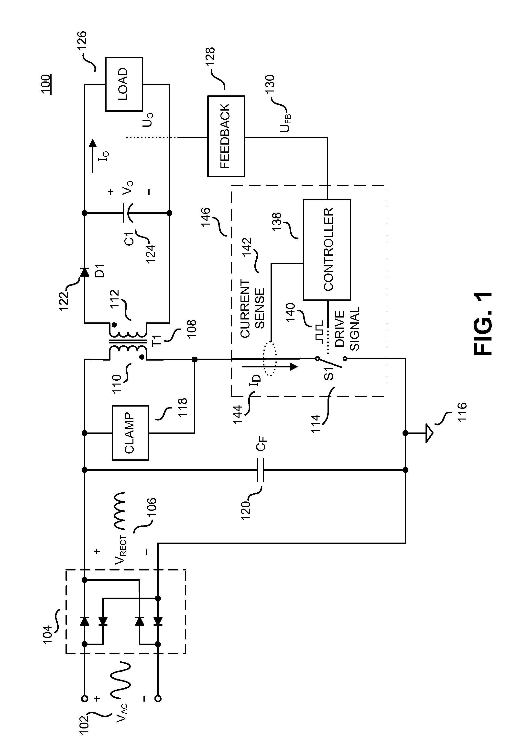 Integrated on-time extension for non-dissipative bleeding in a power supply