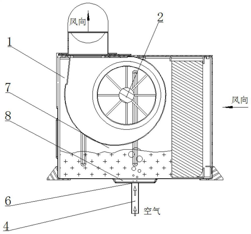 An automatic discharge device for condensed water of an on-board evaporator