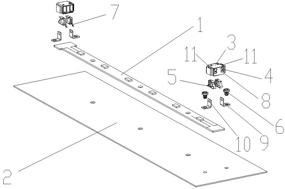 LED (light emitting diode) strip quick connecting structure