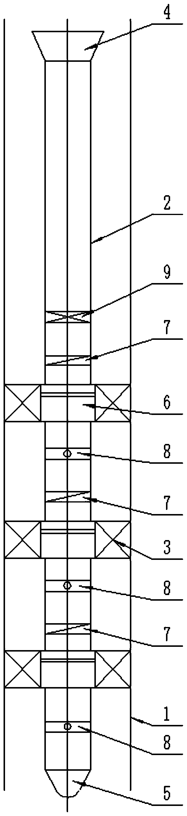 Separated layer water injection string for petroleum exploitation and water injection process thereof