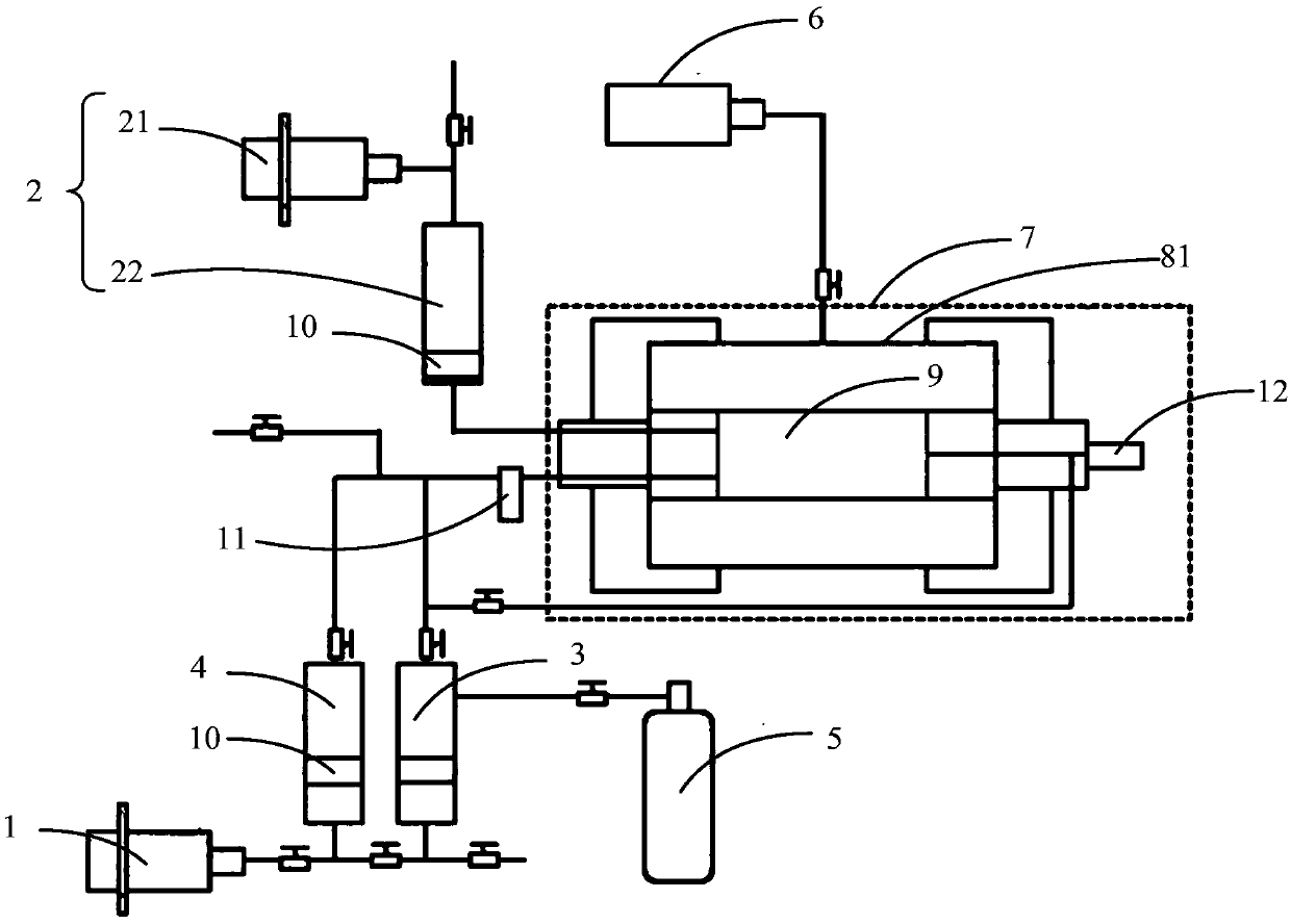 Tight gas reservoir fracturing fluid filtration loss damage simulation device and method