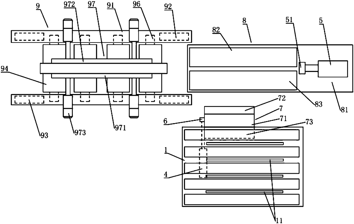 Bearing ring production line with automatic feeding device and work method of bearing ring production line