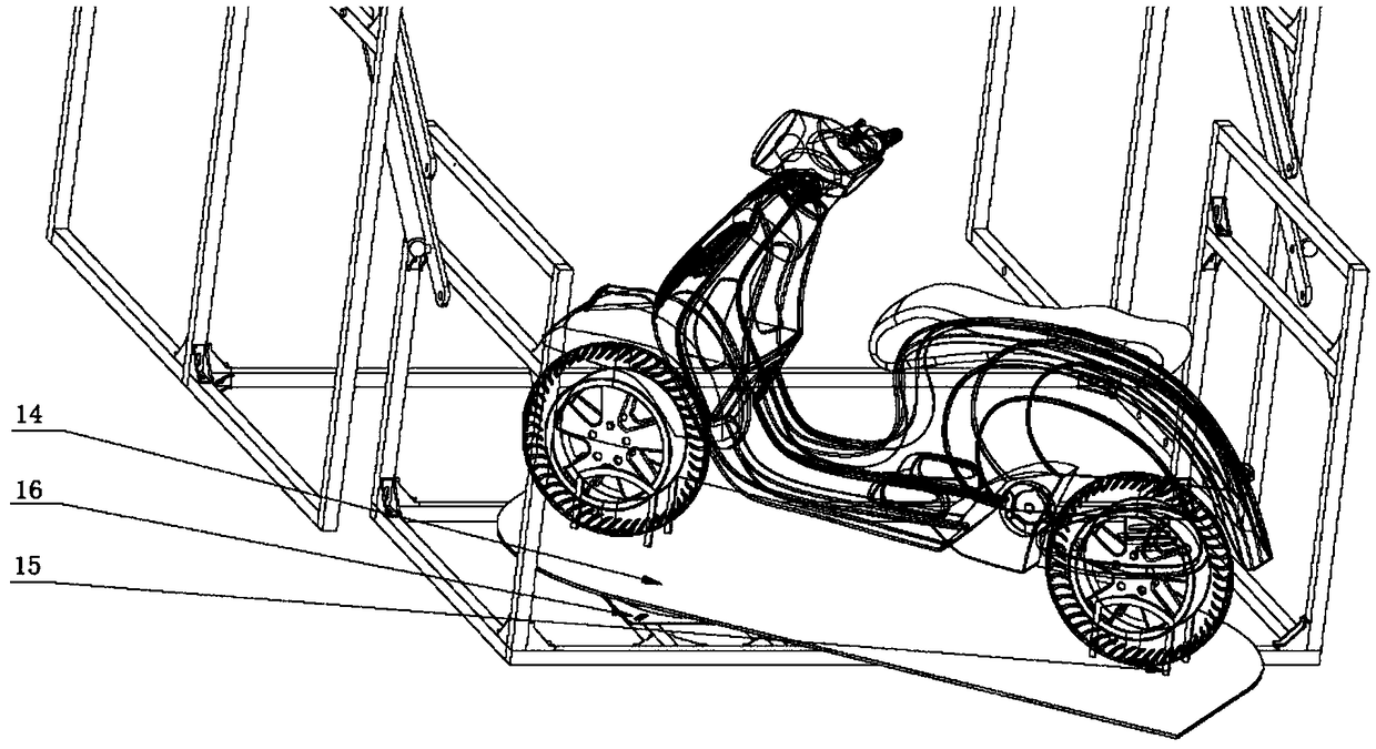 Double-layer semi-automatic modular non-motor vehicle parking device