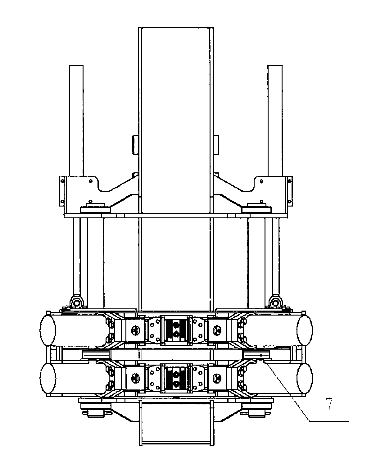 Clamping and unscrewing device for iron driller