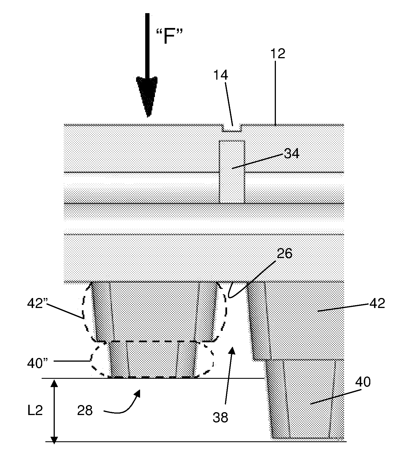 Load supporting panel having impact absorbing structure