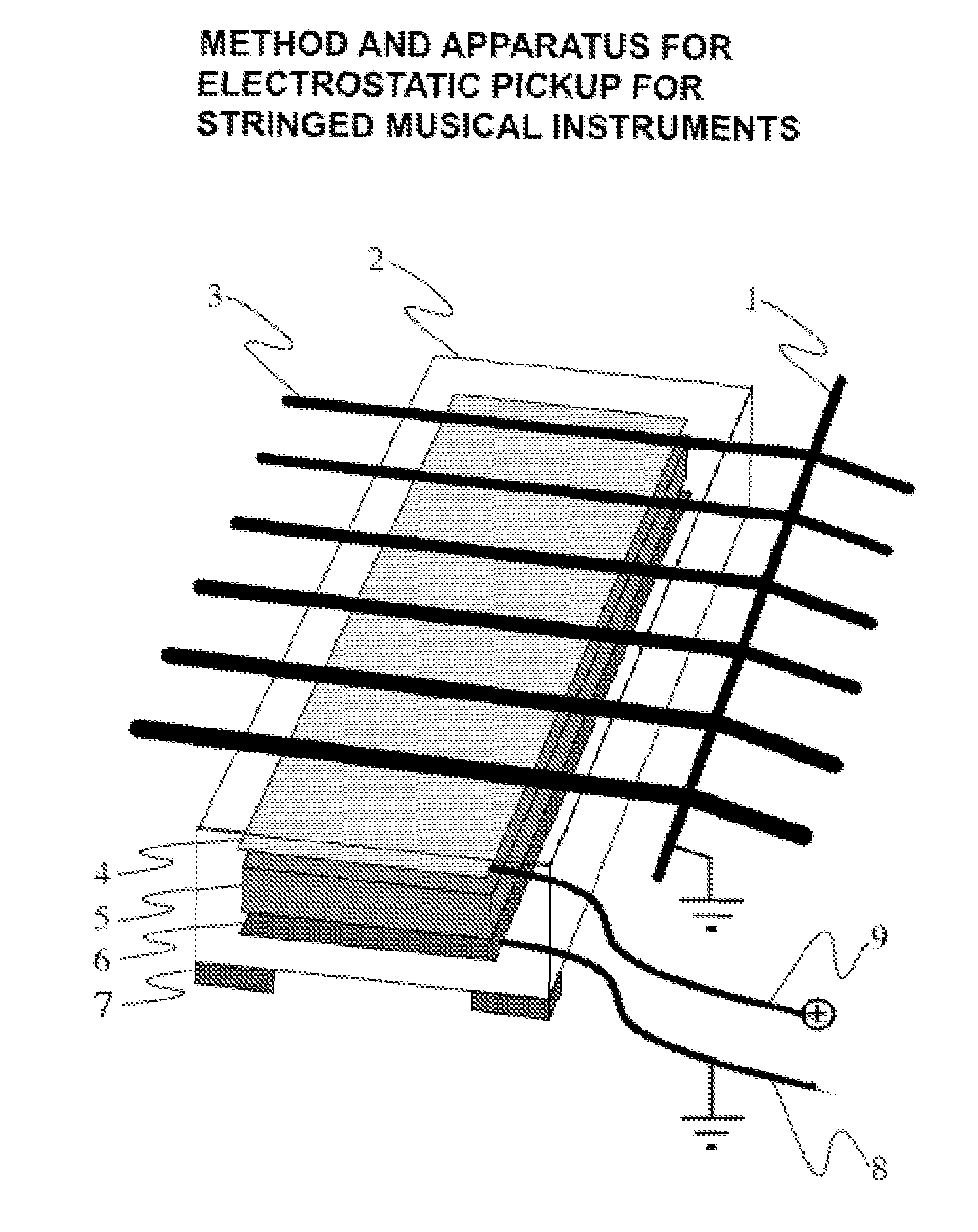 Method and apparatus for electrostatic pickup for stringed musical instruments