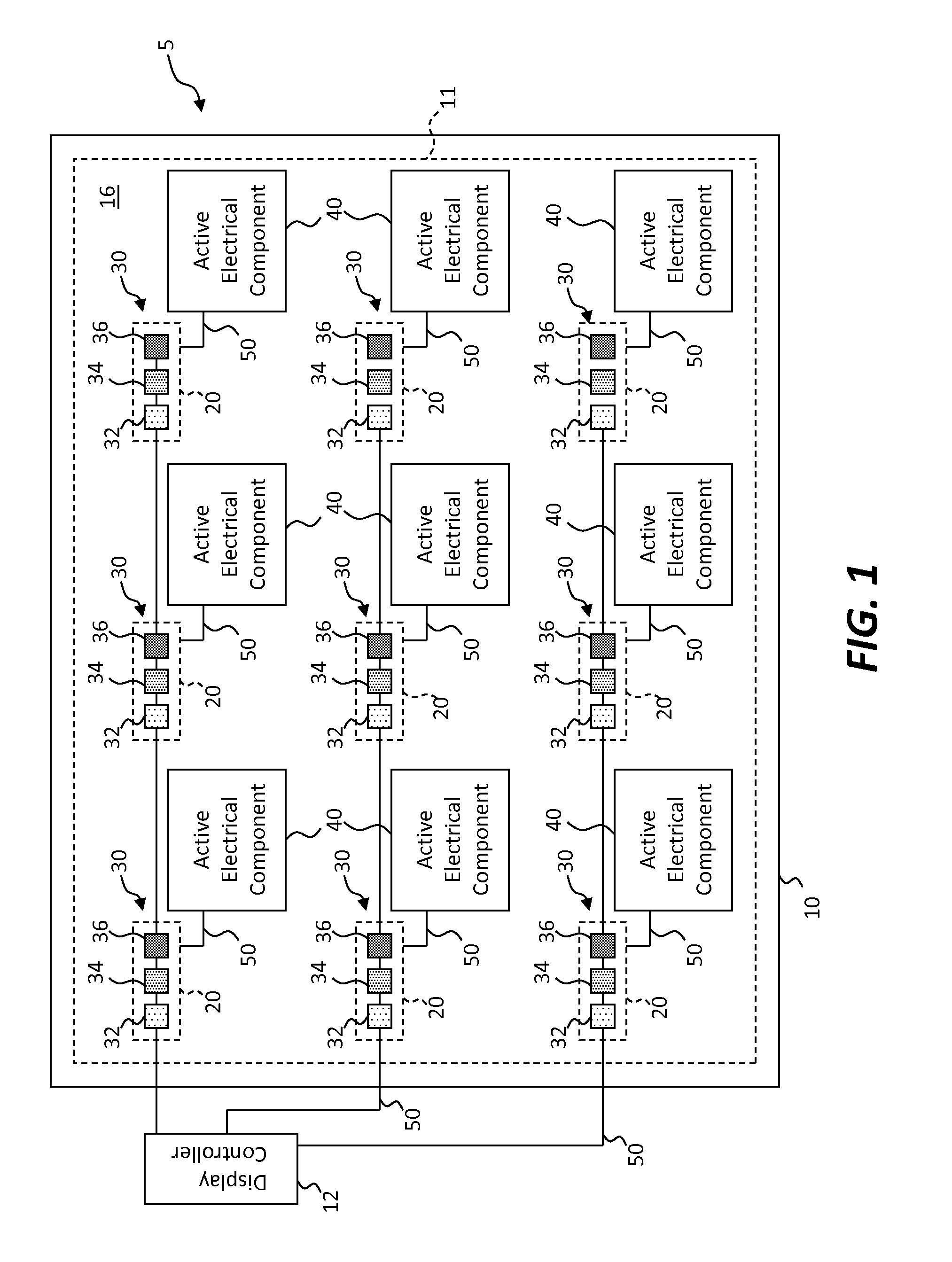 Small-aperture-ratio display with electrical component