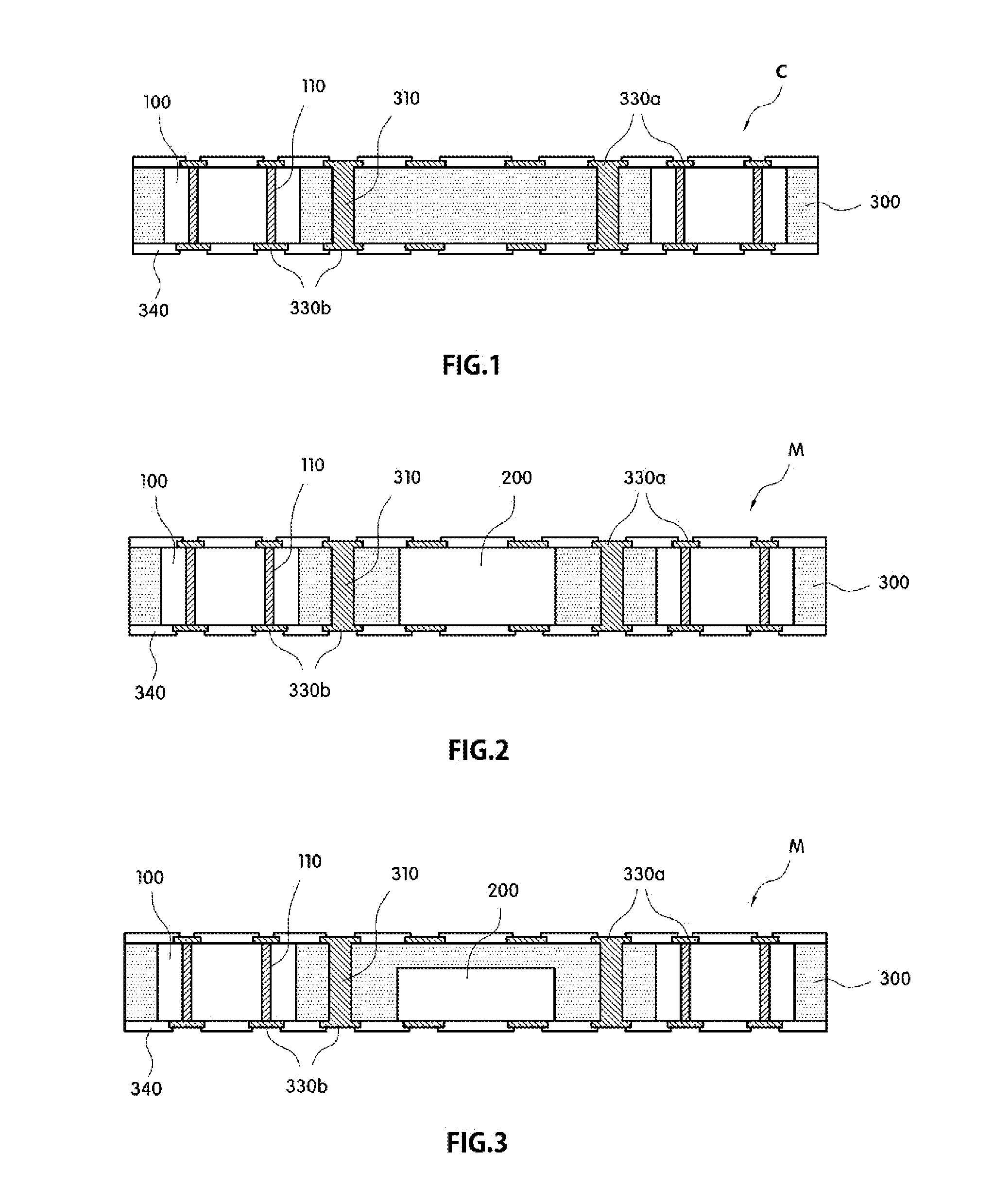Circuit Board Having Interposer Embedded Therein, Electronic Module Using Same, and Method for Manufacturing Same