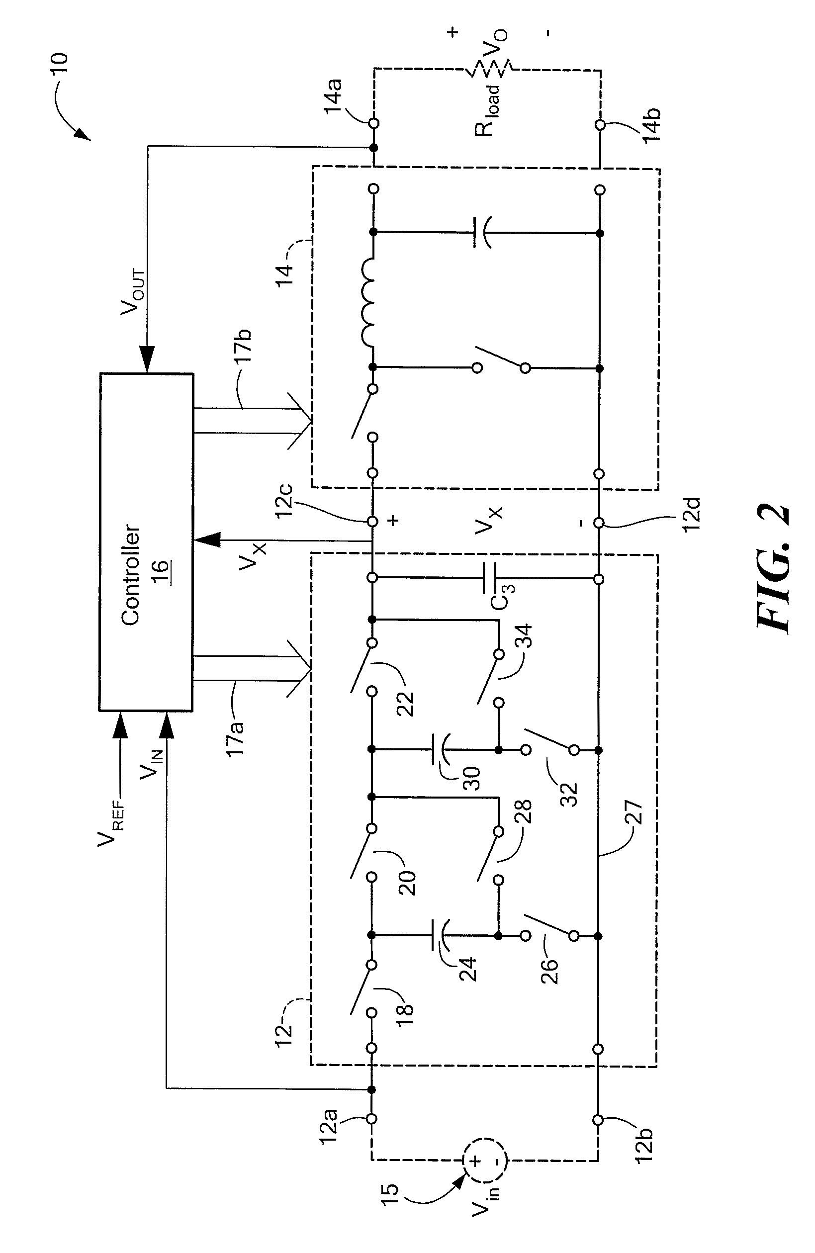 Power converter with capacitive energy transfer and fast dynamic response