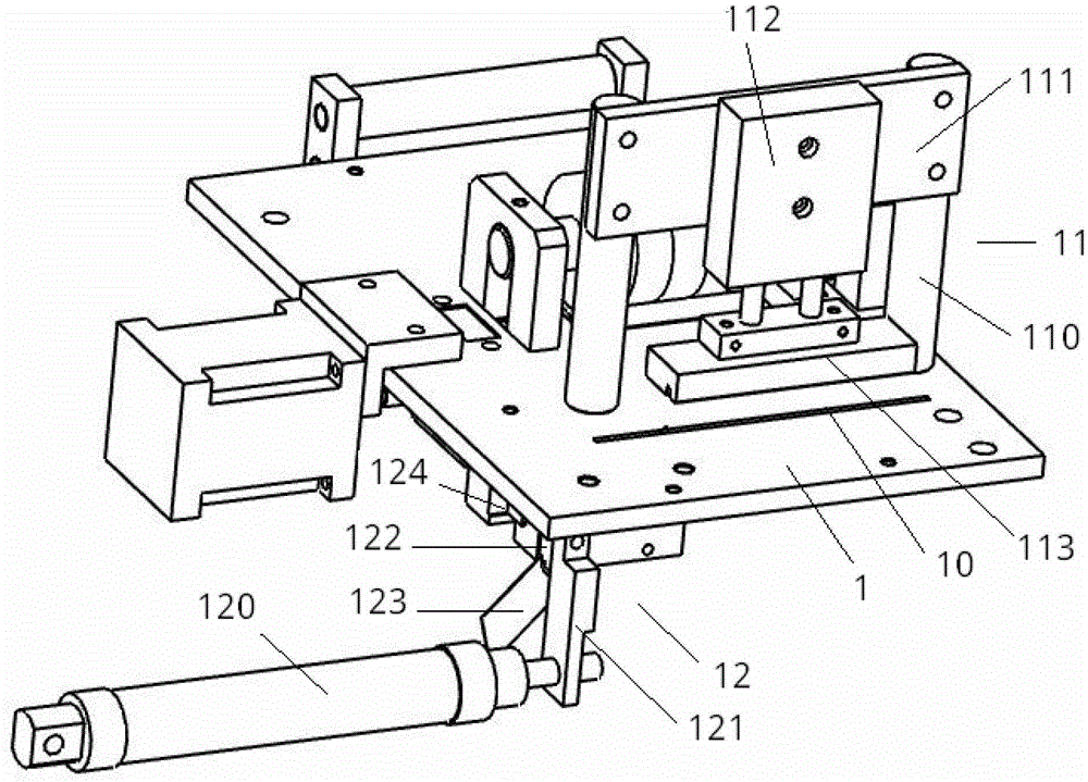 Battery pole group coating machine pole group into the battery box guide mechanism