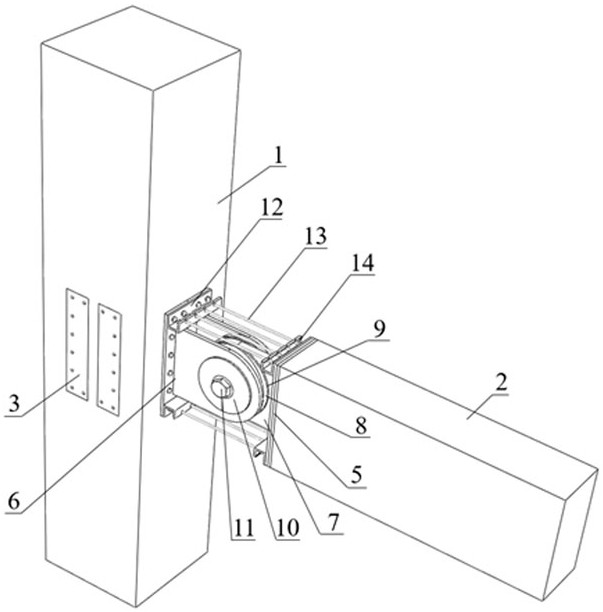 Self-resetting rigidity self-adaptive control assembly type beam-column joint