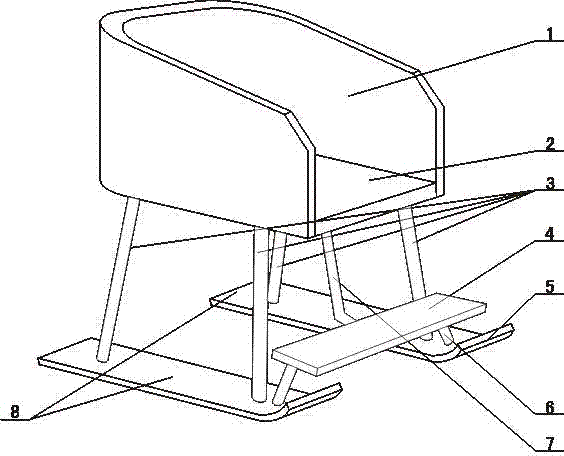 Slippery chair in snowfield with function of adjusting leg positions
