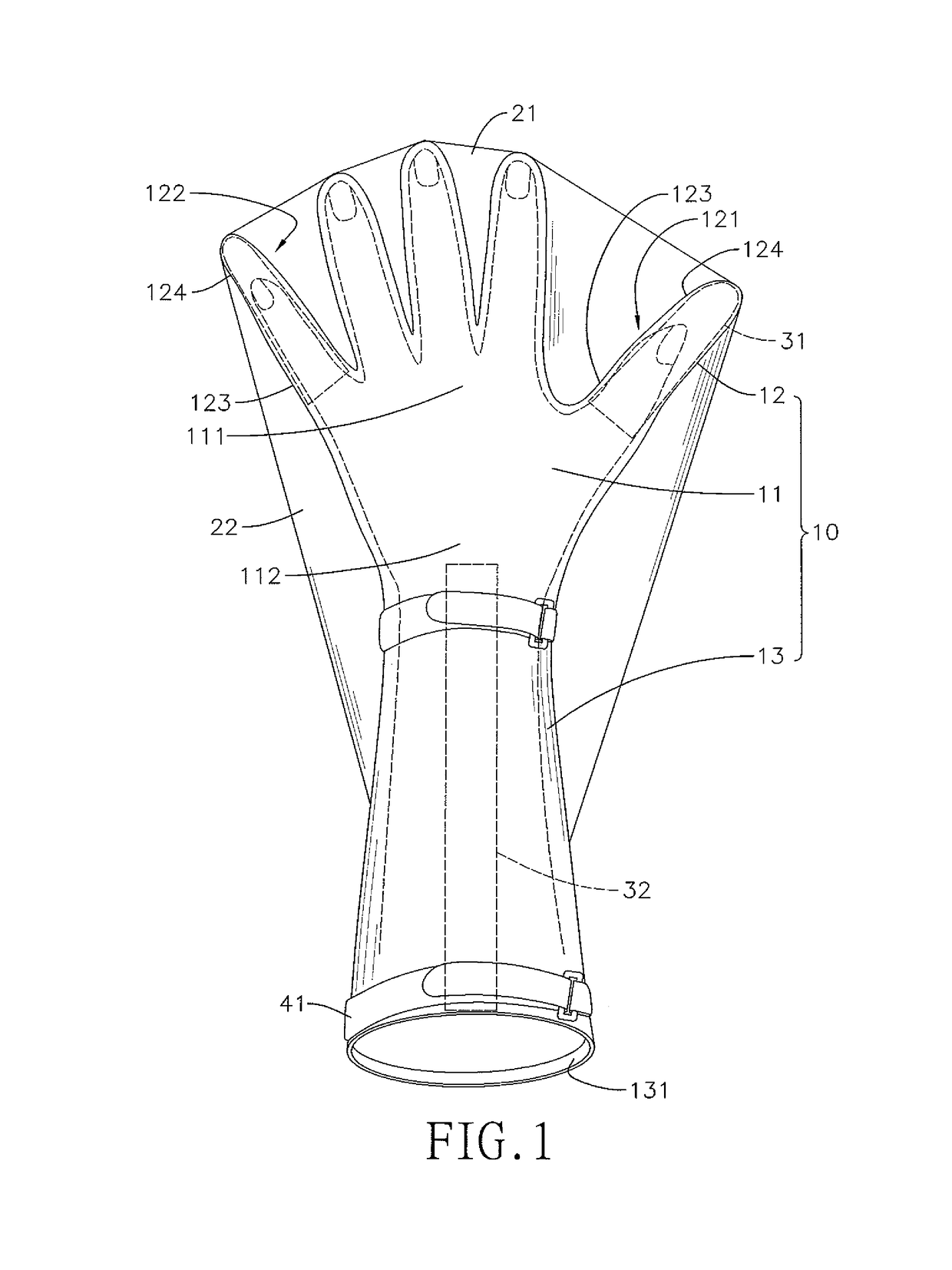 Six-webbed glove