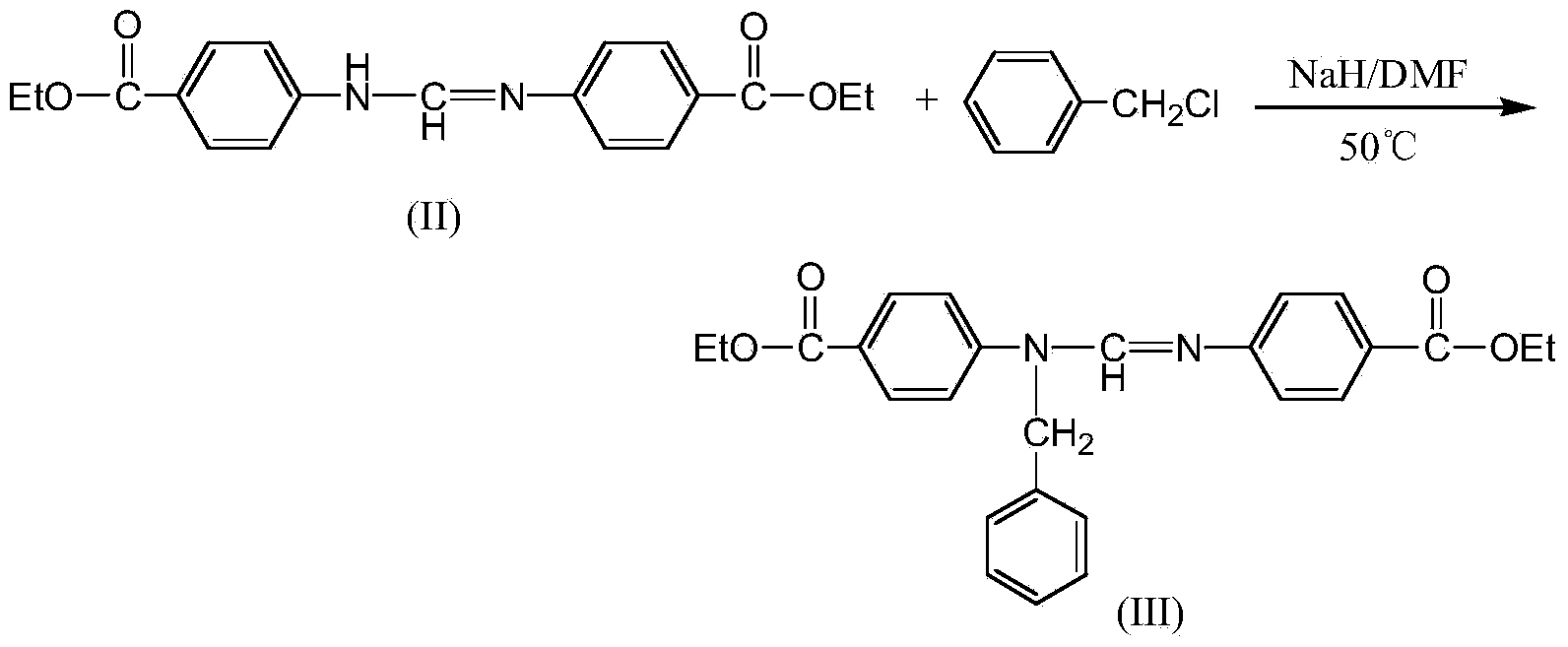 Preparation method of n,n'-bis(4-ethoxycarbonylphenyl)-n'-benzylformamidine