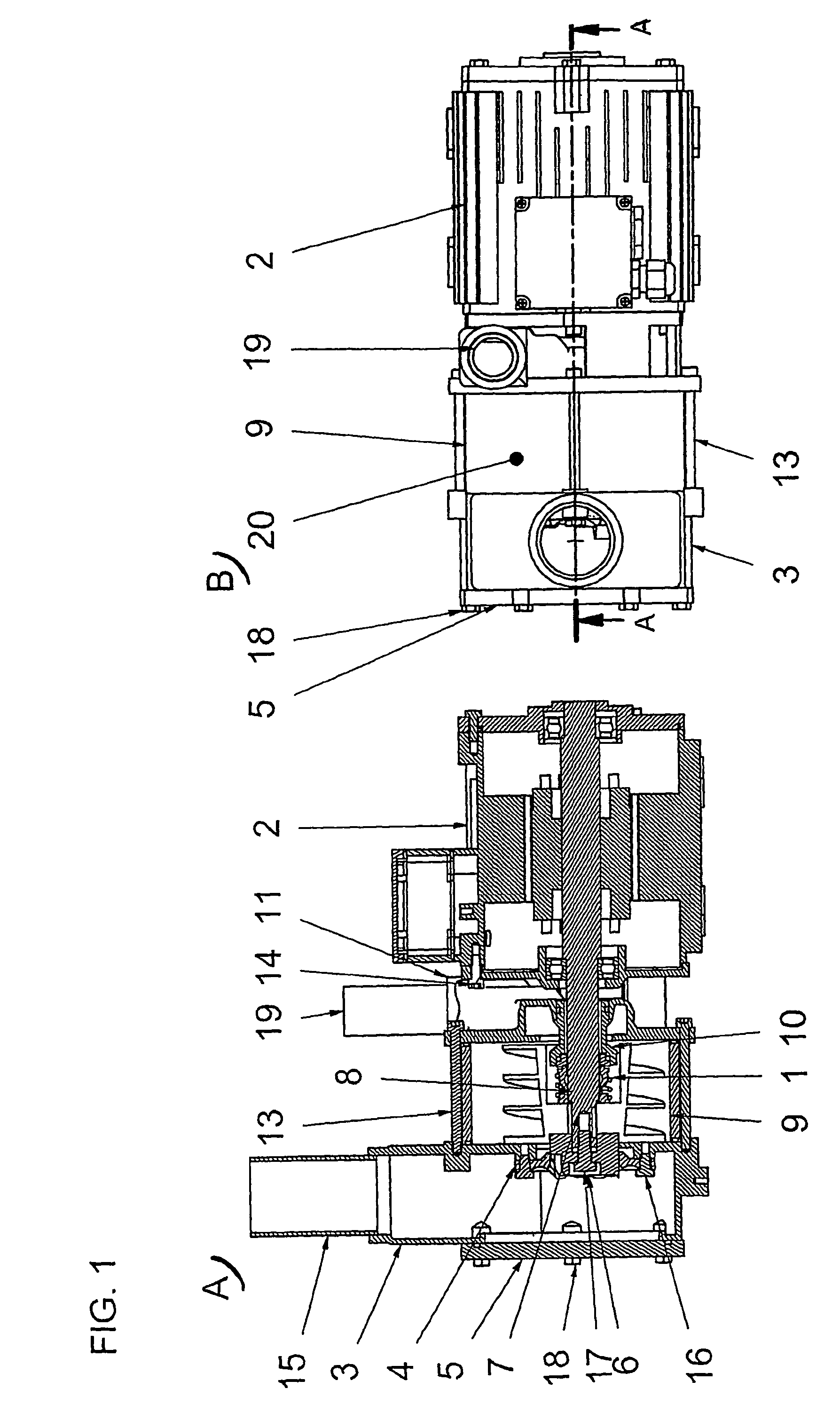 Screw type liquid ring pump with shaft seal arrangement