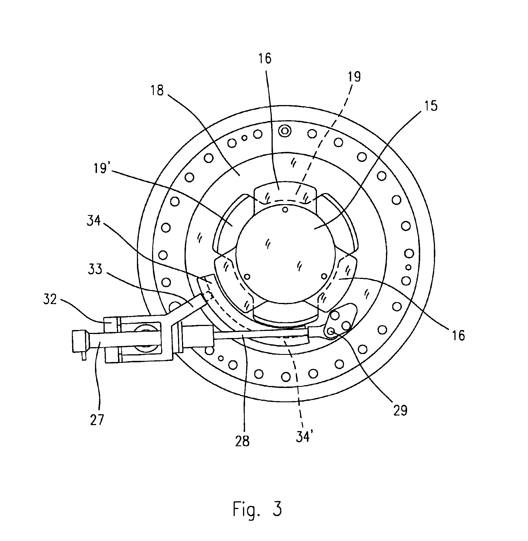 Hydraulic clamping device for molding machines