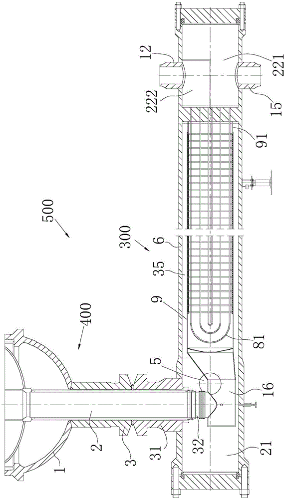 Baffle rod type preheater for high-pressure boiler water and chemical reaction device