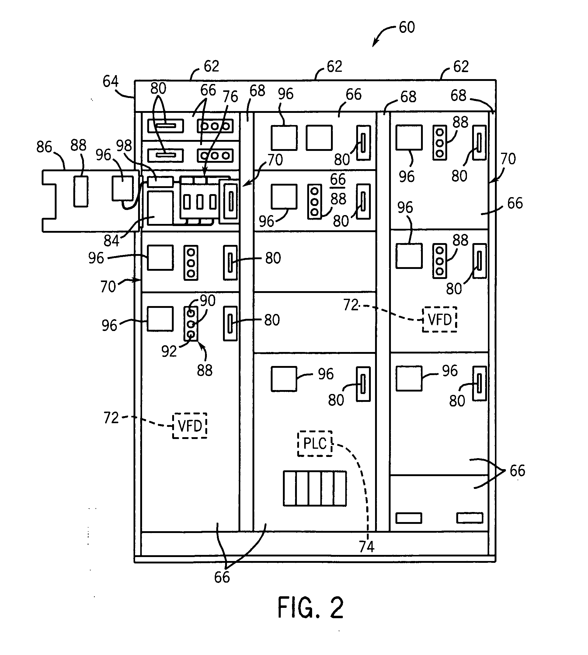 Motor control center with power and data distribution bus