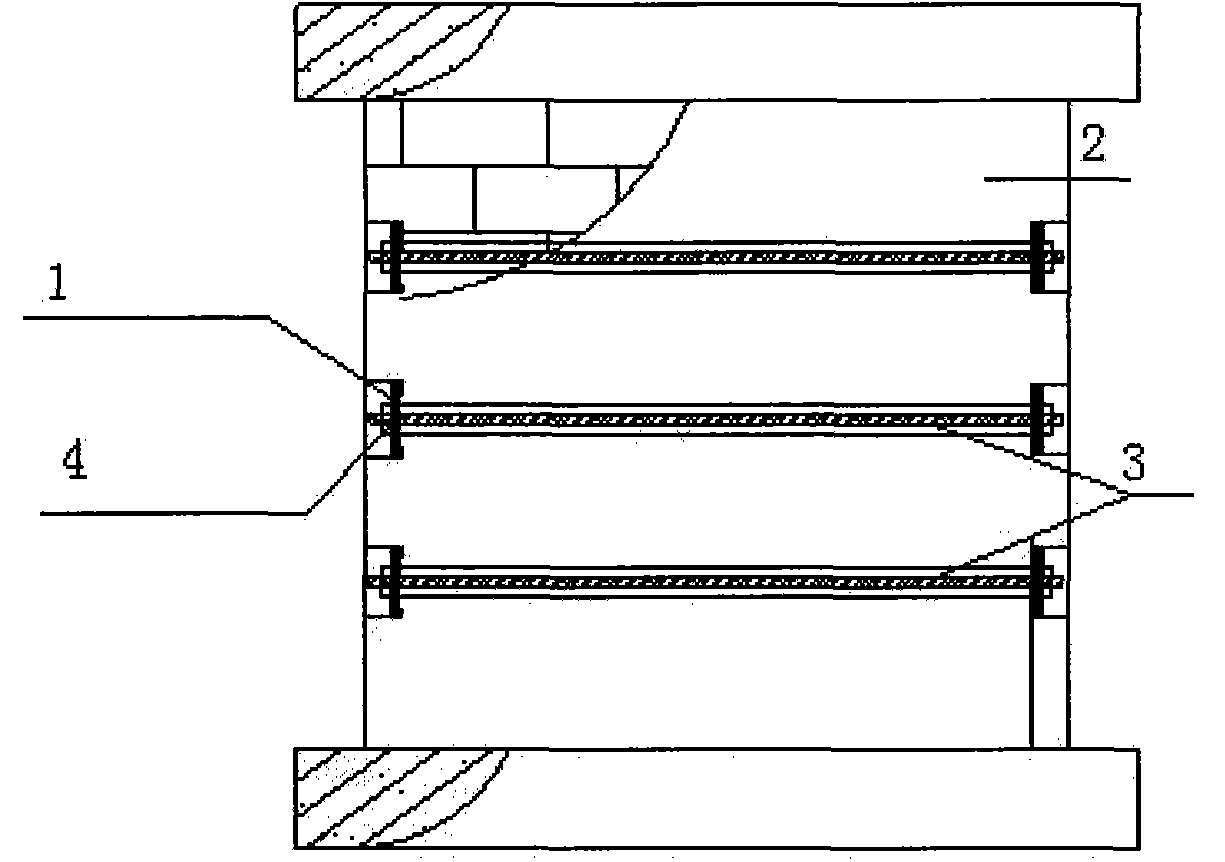 Method for strengthening sintering clay brick masonry structure through internal prestressed steel anchor rods