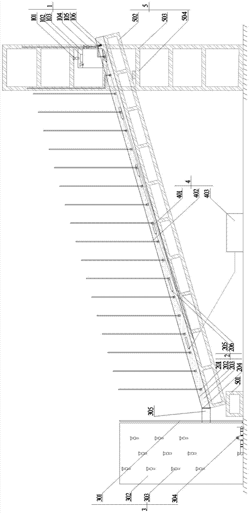 Confined water physical model test device for bedding bank slope