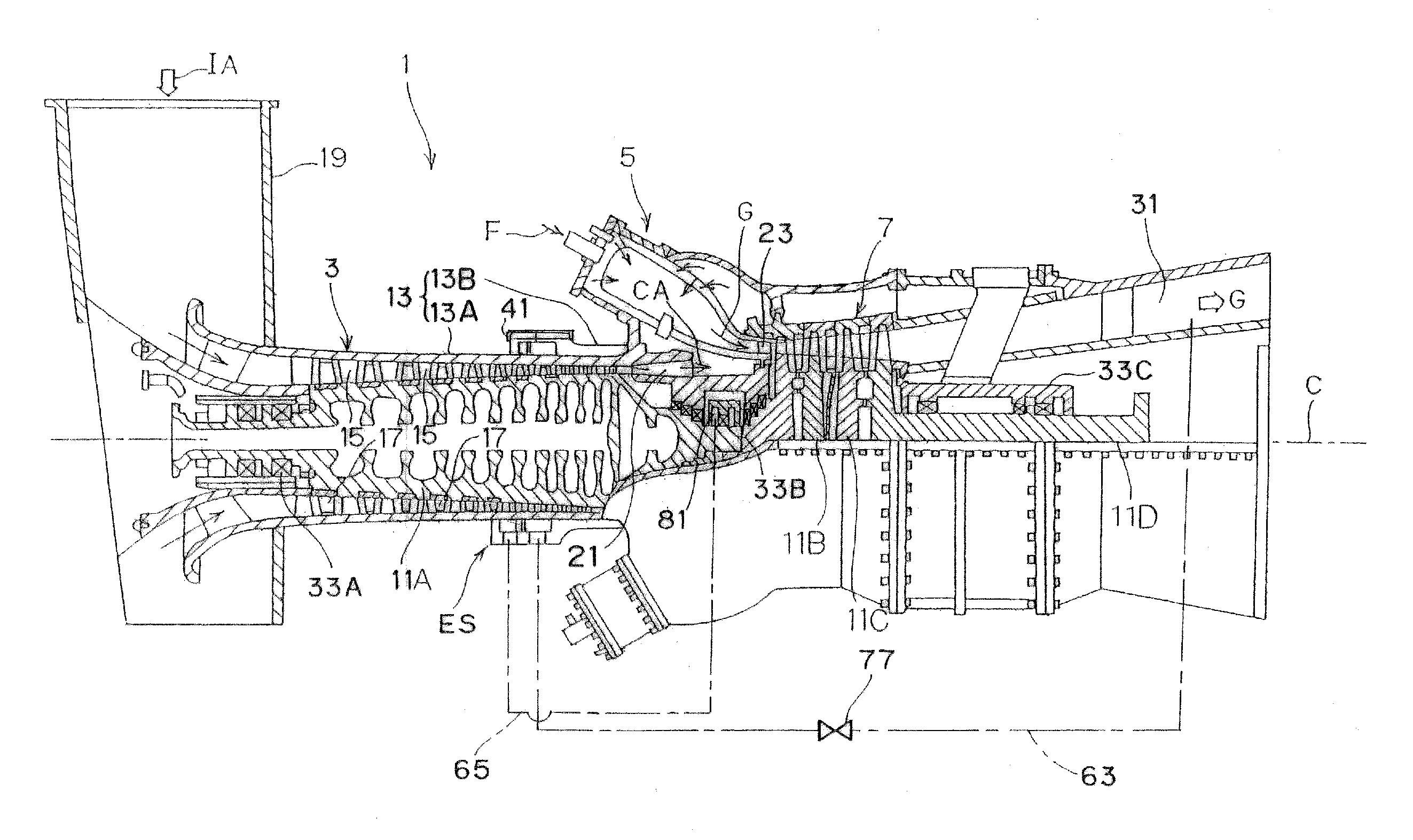 Structure for extracting compressed air from compressor of gas turbine engine and gas turbine engine with the structure