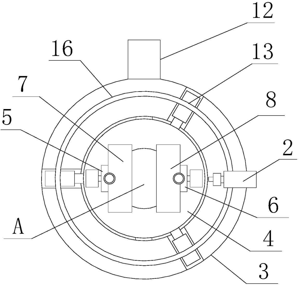 High-efficiency multi-azimuth synchronous machining device
