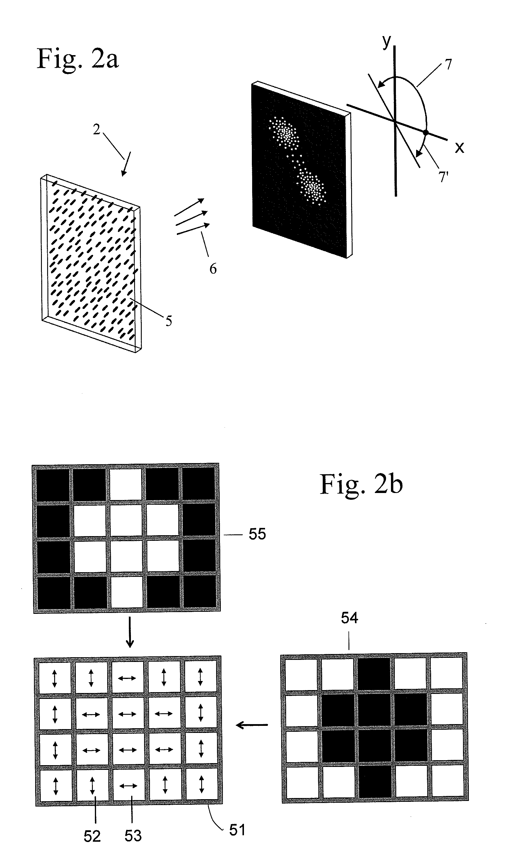 Anisotropic optical device with varying local imagewise and method for making same