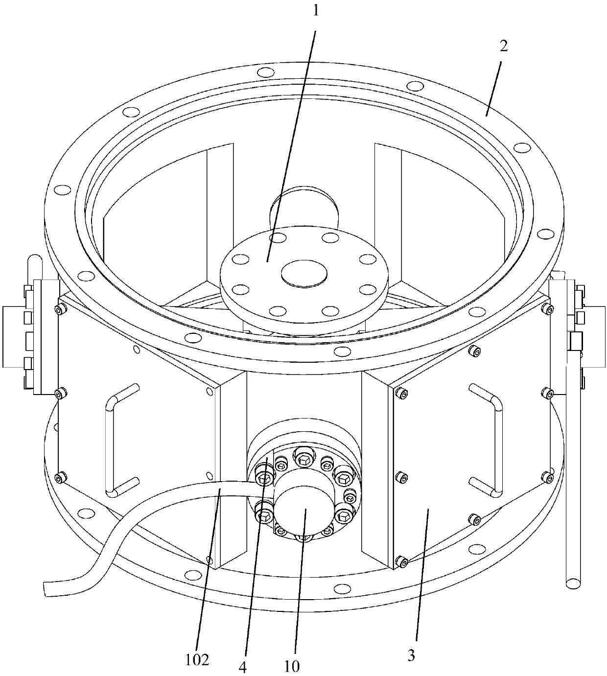 Vertical spiral middle bearing assembly