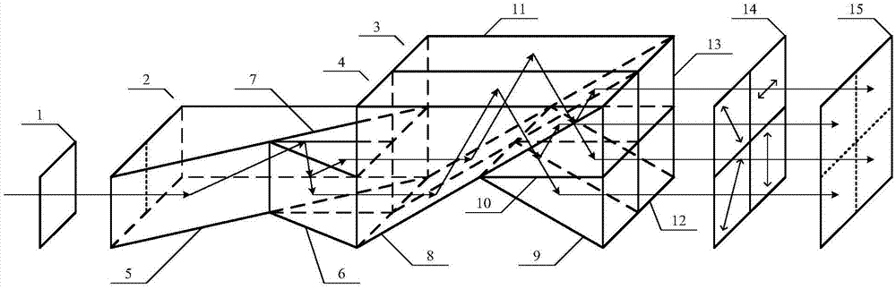 Light-path-equivalent light splitting prism group device with four split light beams