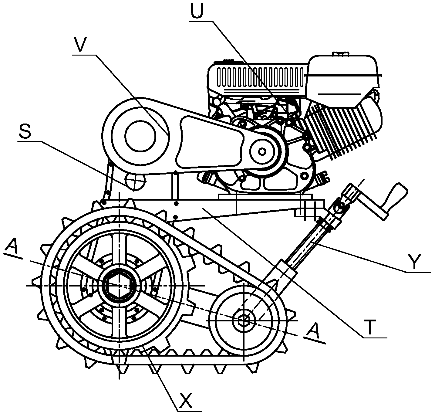 Tracked chassis for field management machine