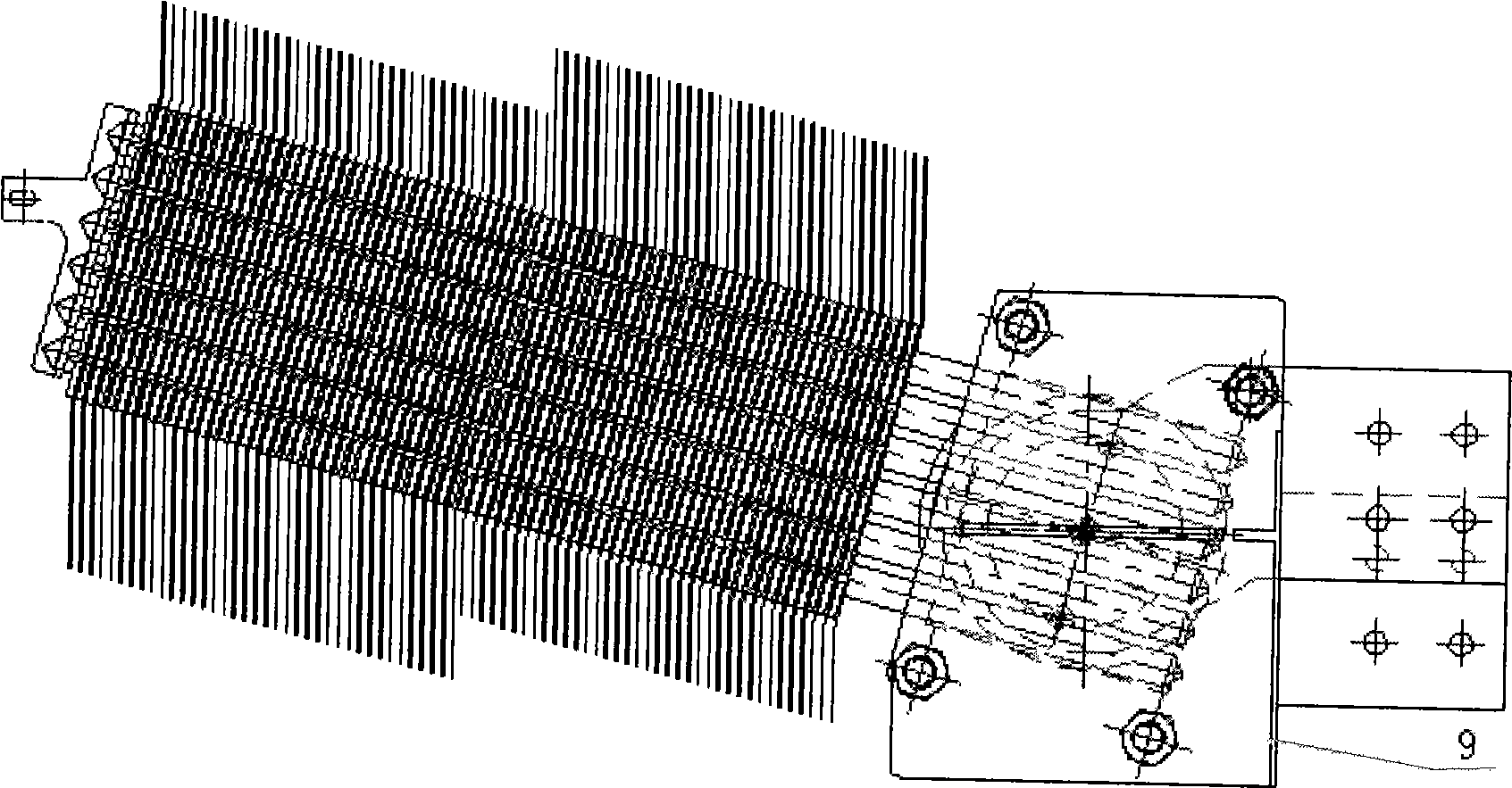 A modified structure for press mounting and positioning of semiconductor element and heat pipe radiator base plate