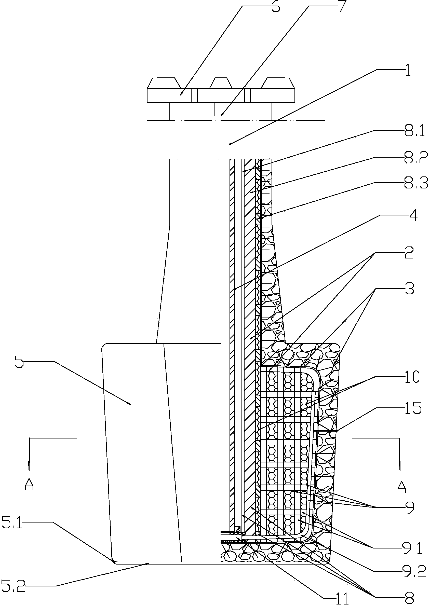Low-cost consumable molten iron desulphurization mixer and preparation method thereof