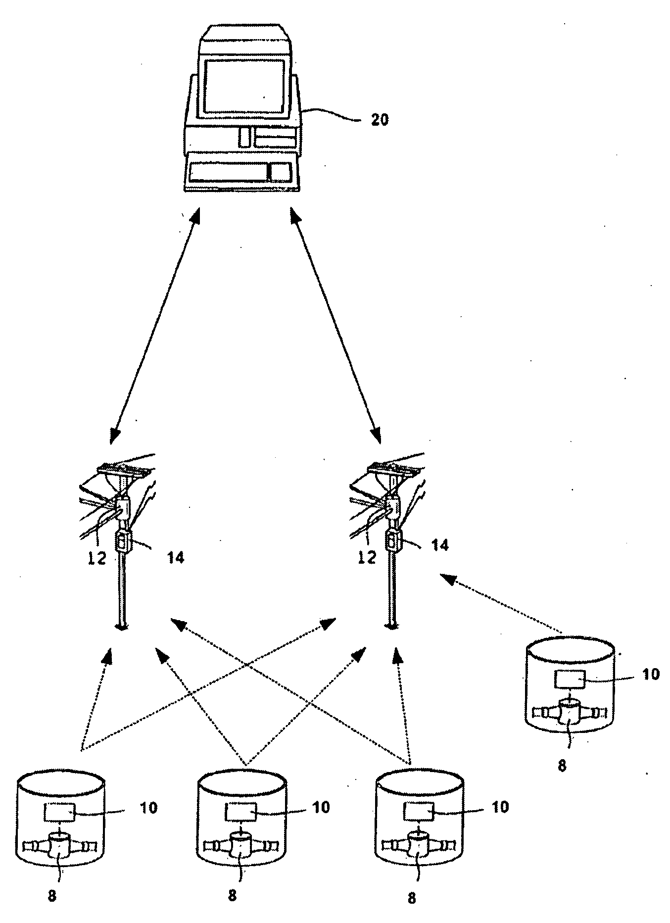 Fixed network for an automatic utility meter reading system
