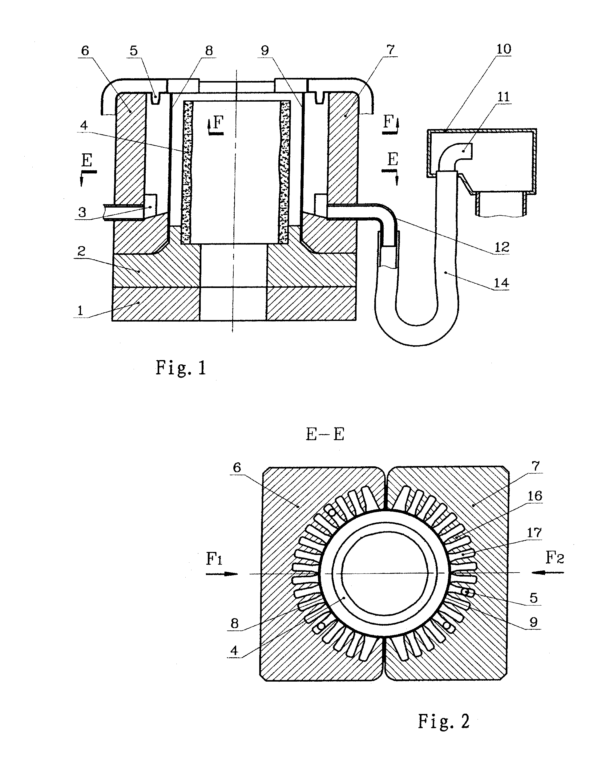 Film metal mould crystallizer and method for casting using the same