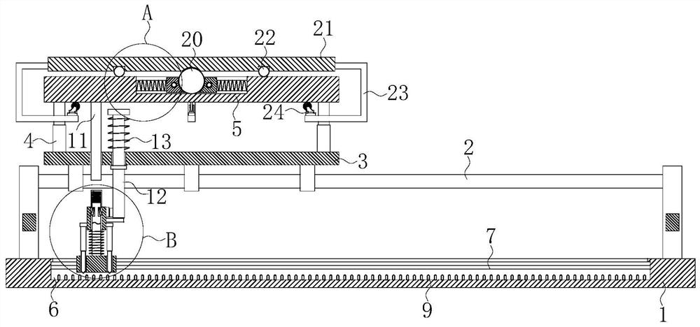 Automatic battery replacing device of new energy automobile