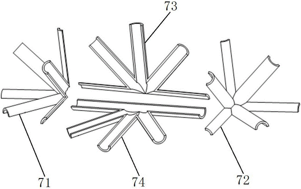 Combined type composite multi-way pipe joint and installation method thereof