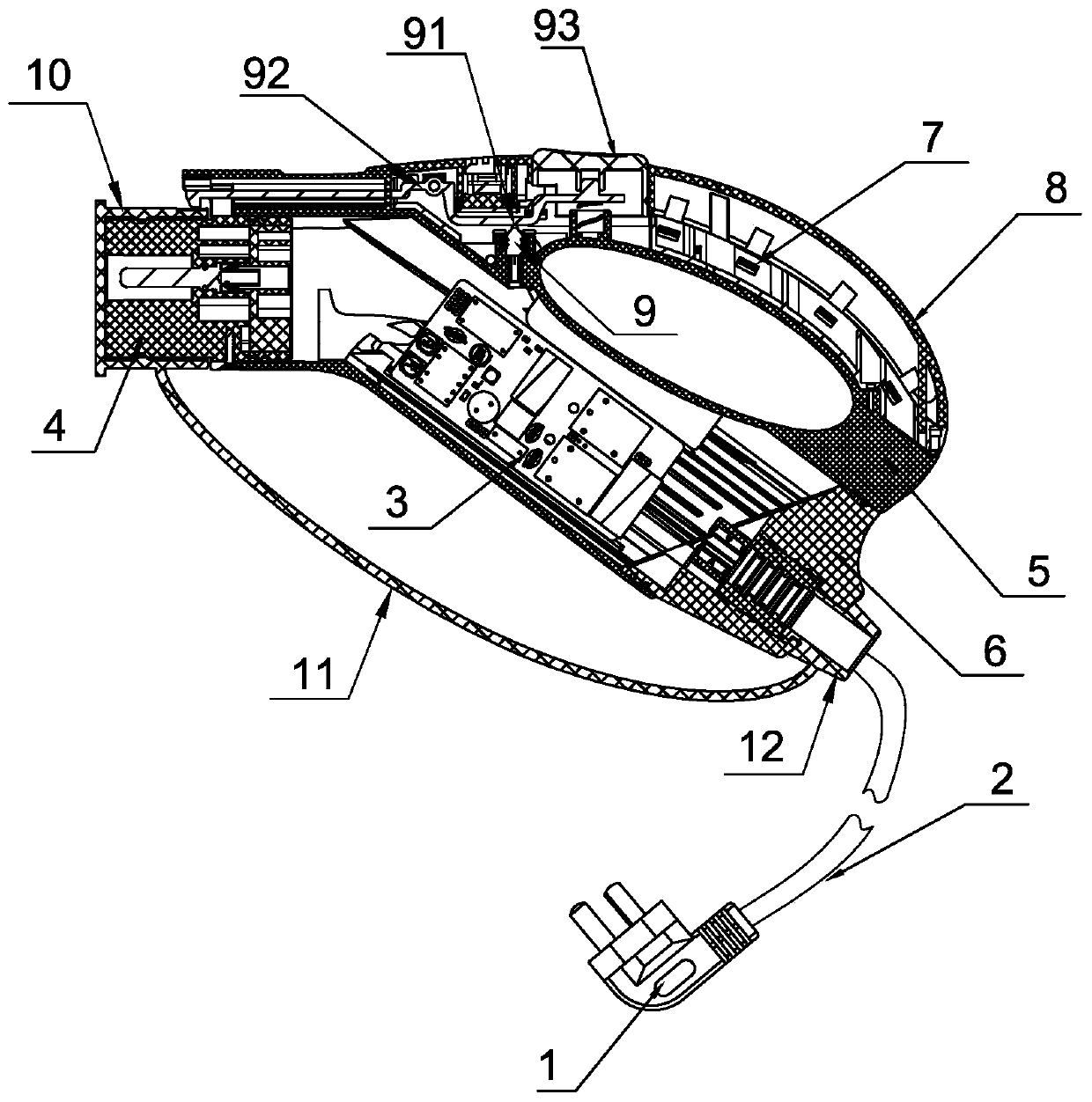 Electric vehicle alternating current charging gun with integrated control circuit hidden in gun body