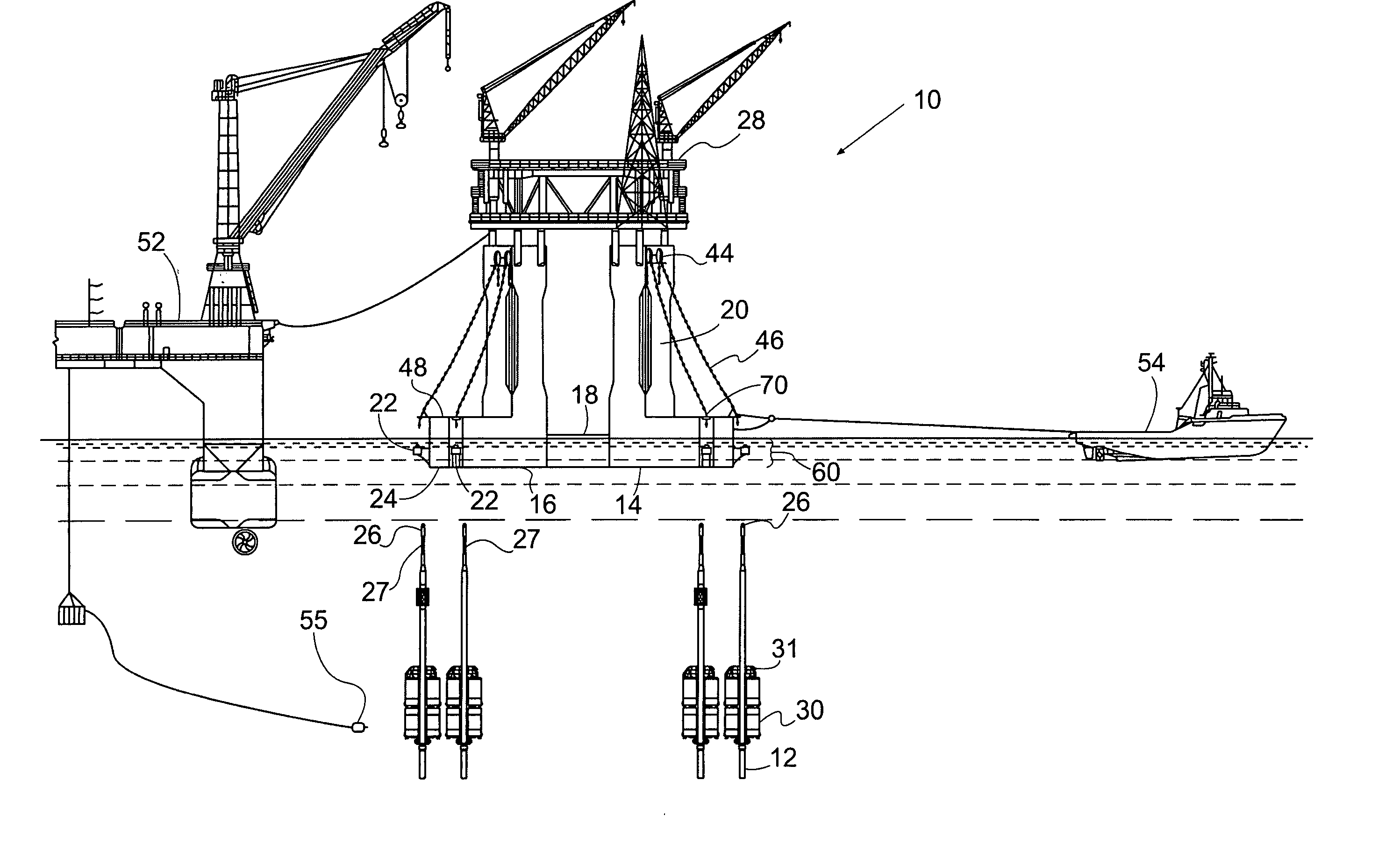 Method of installation of a tension leg platform
