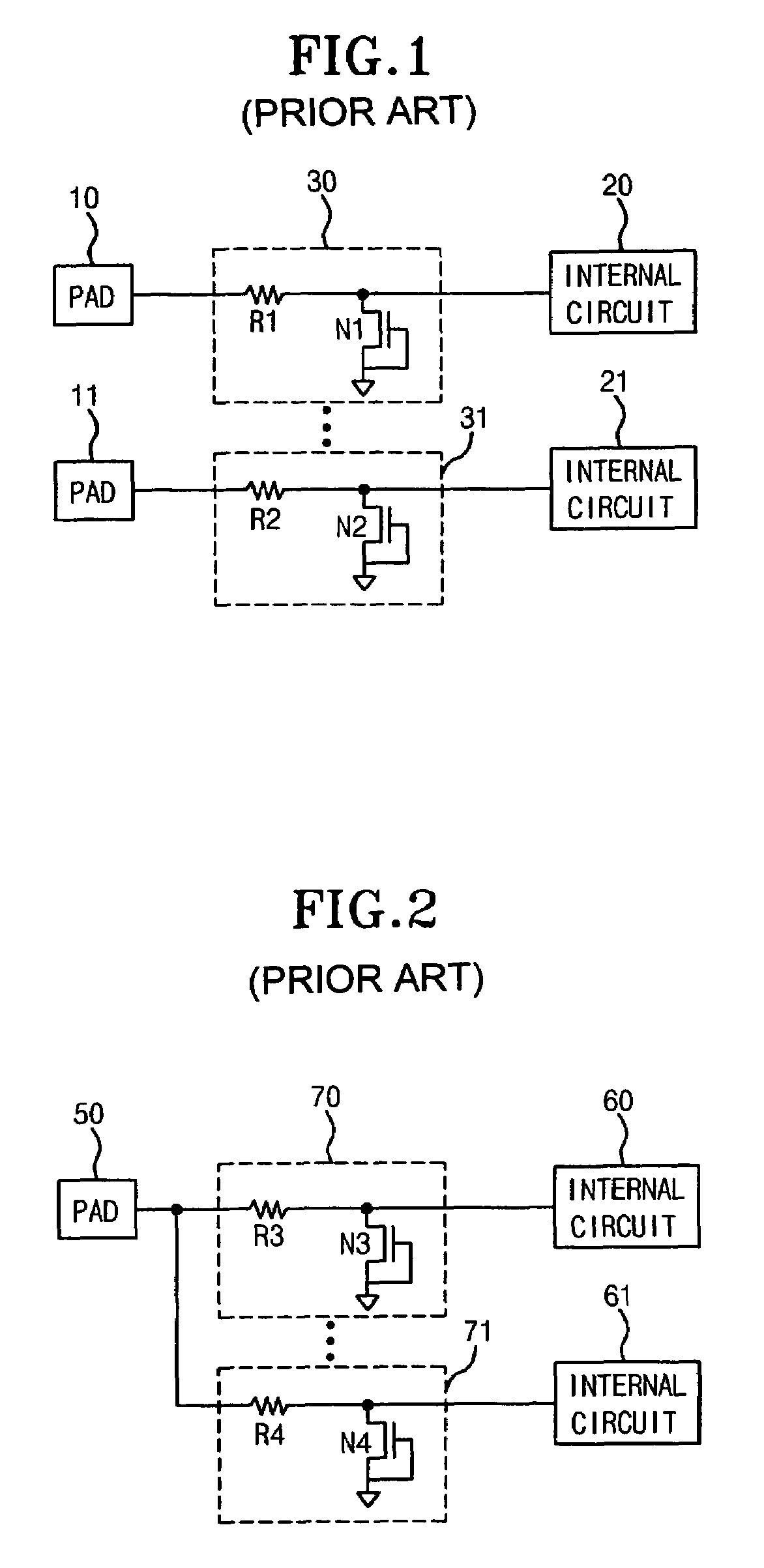 Circuit for discharging static electricity
