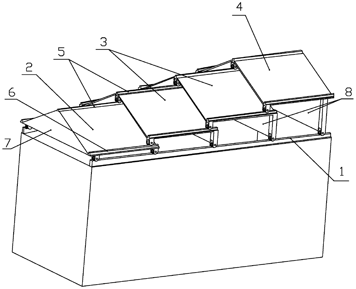 Multi-layer staggered-movement nested openable roof
