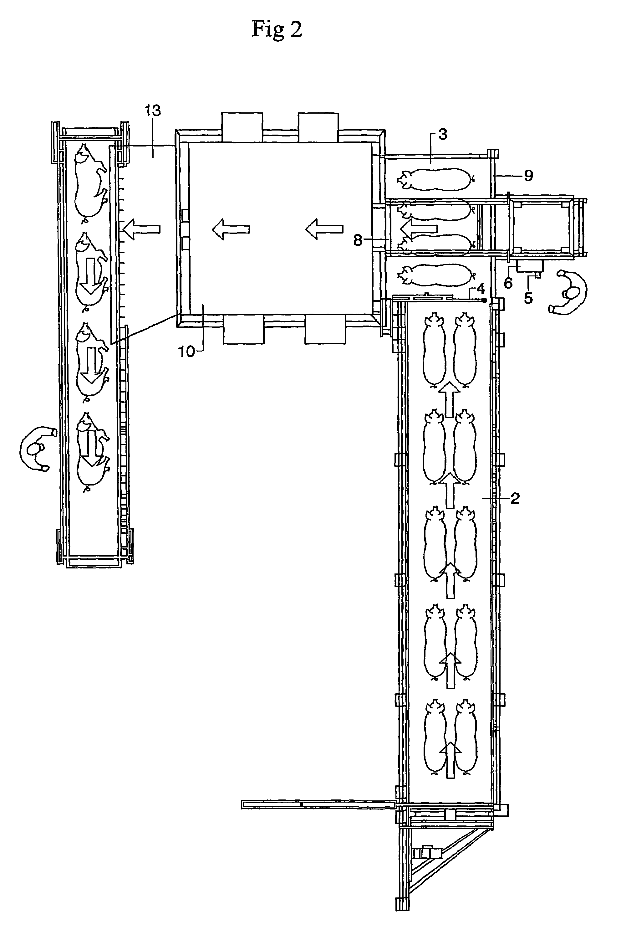 Method and apparatus for stunning of slaughter animals