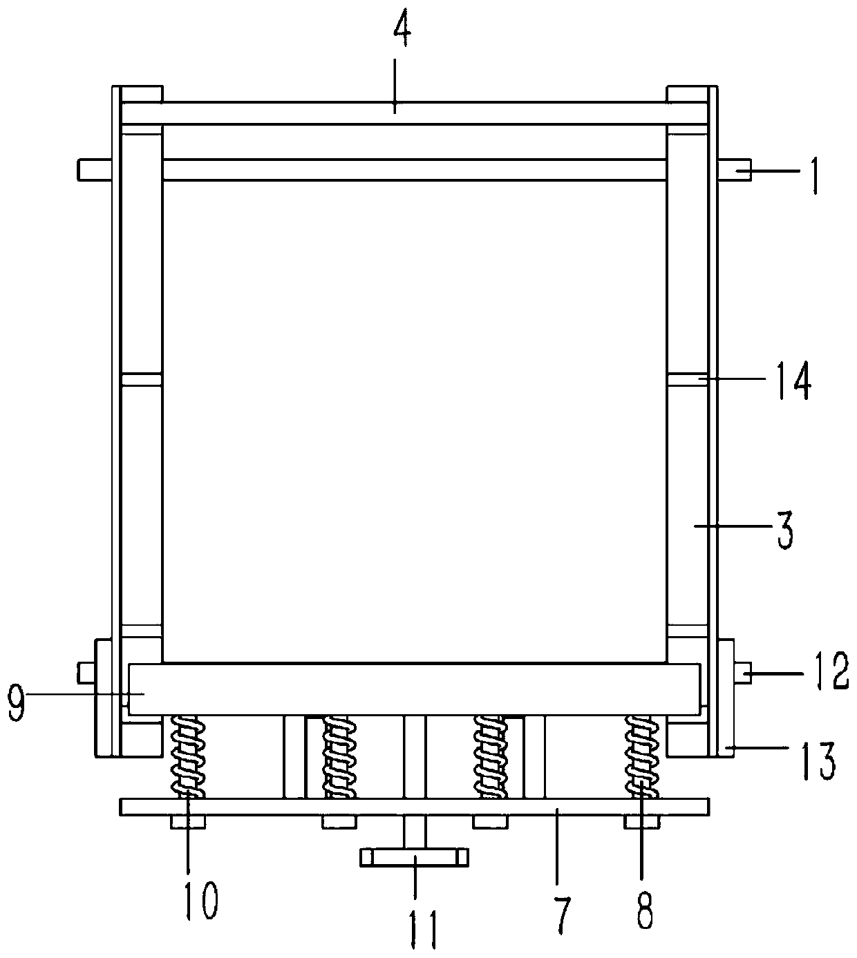 Clamping base of assembled type cloth stretching frame on quilting machine