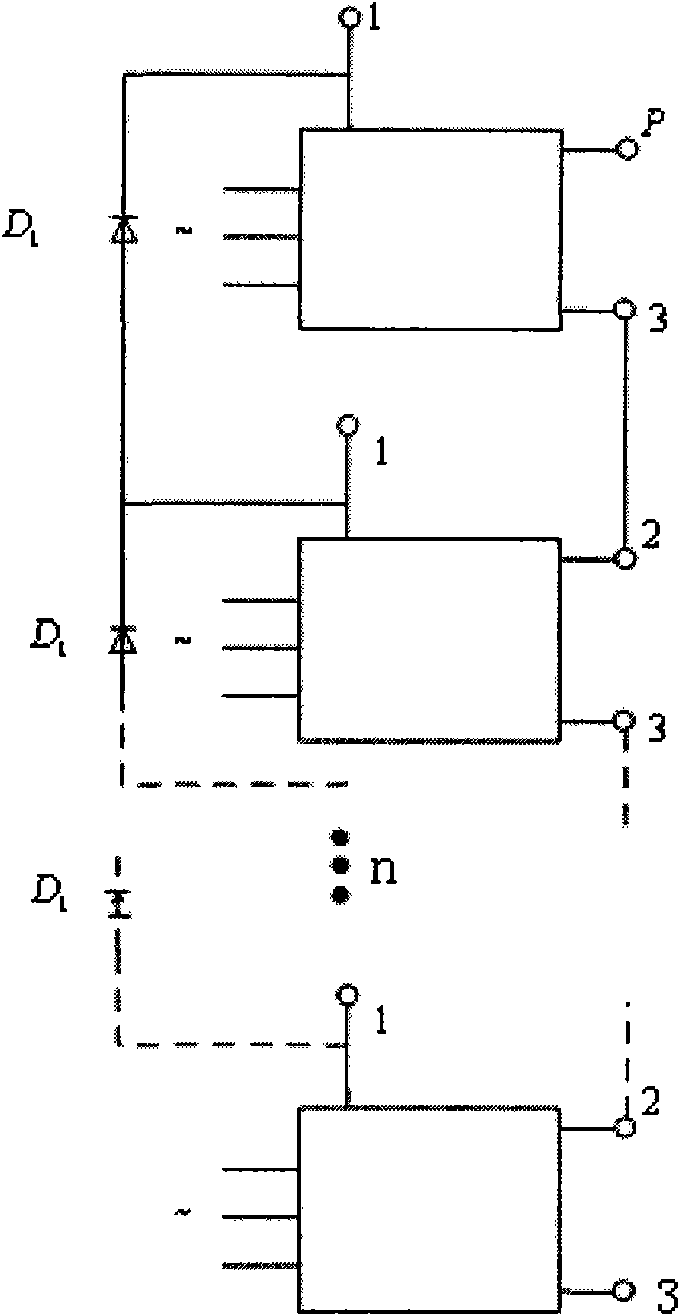 Multi-input rectifying circuit for distributed power generation