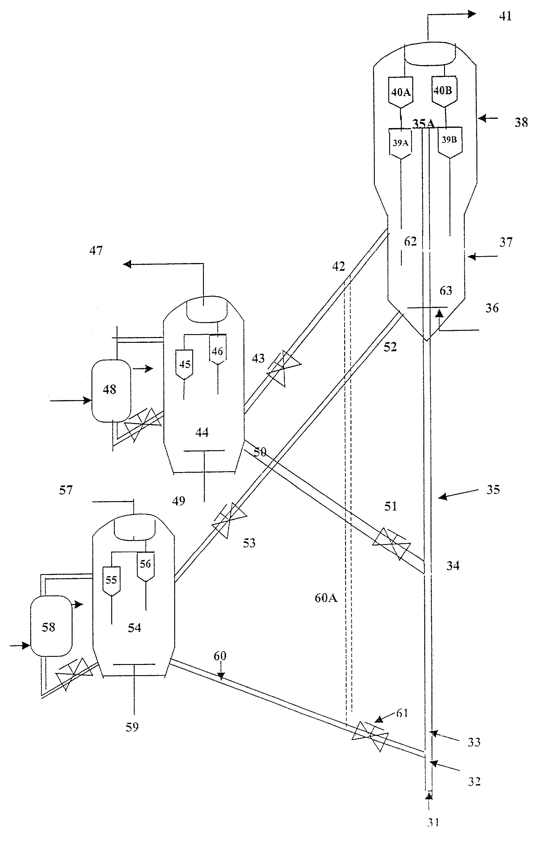 Resid cracking apparatus with catalyst and adsorbent regenerators and a process thereof