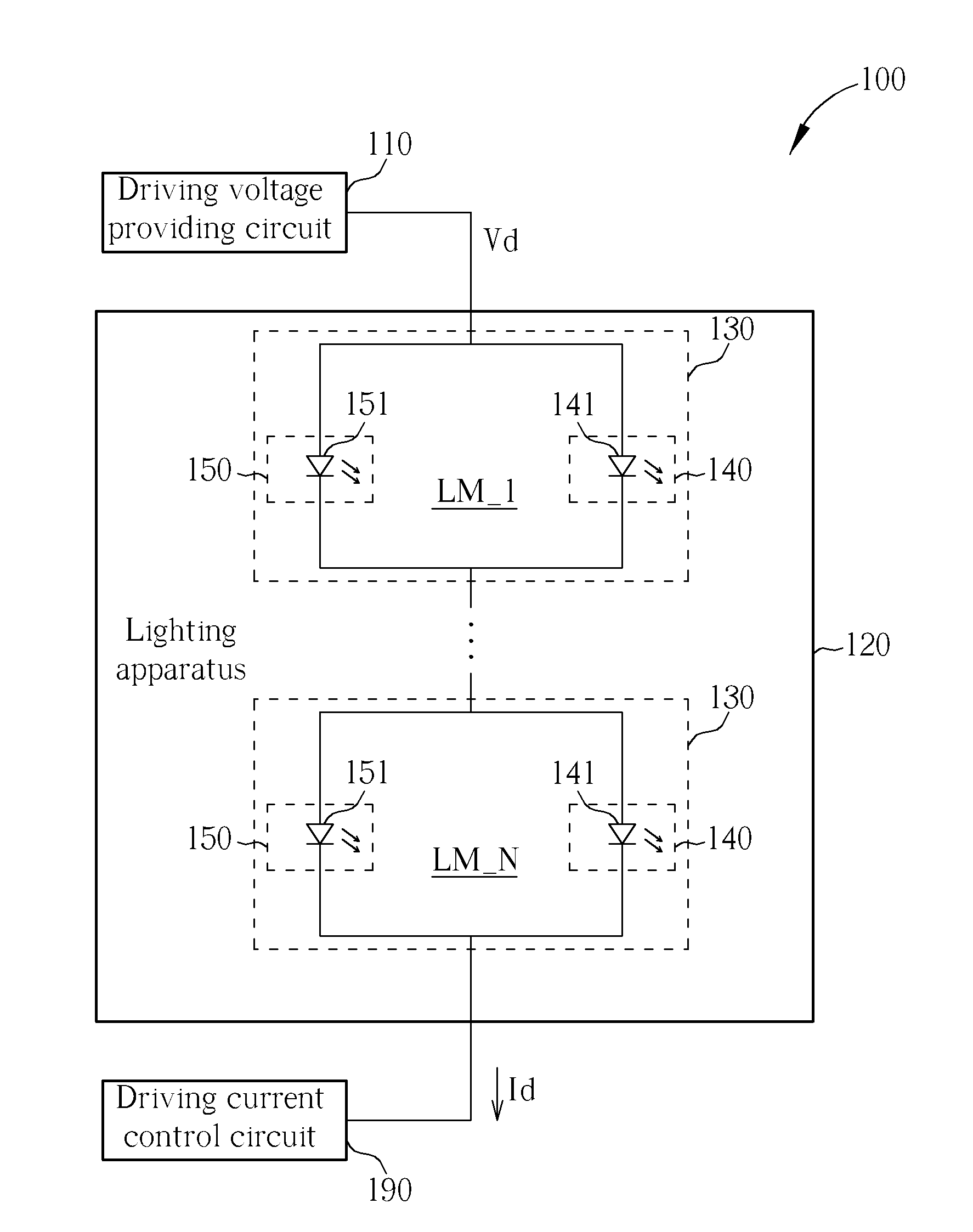 Lighting apparatus having high operation reliability and lighting system using the same